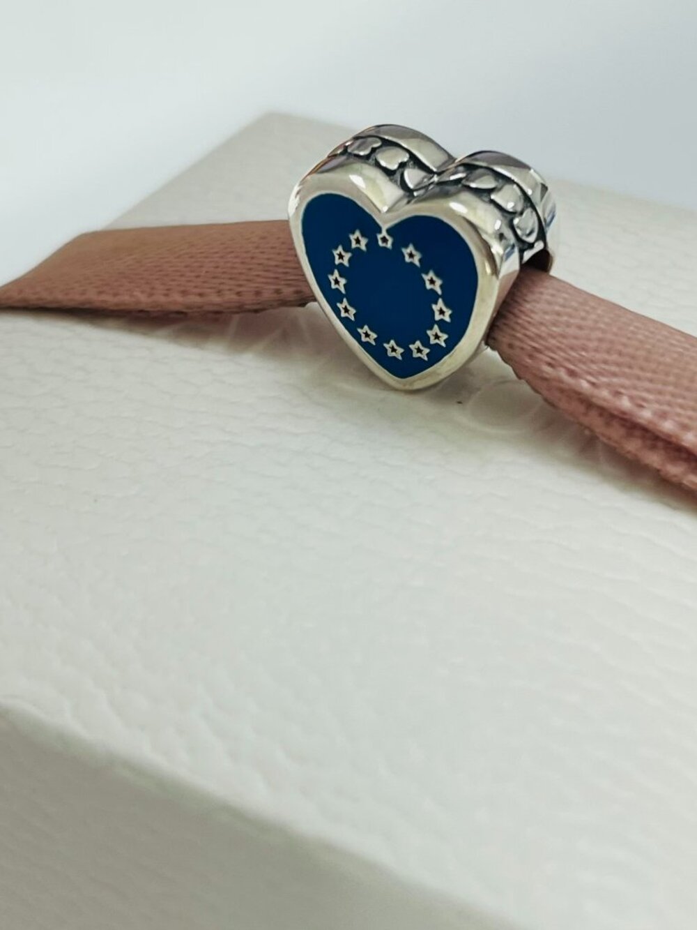 Pandora European Union Heart Charm Heart bead Charm Travel Pendant